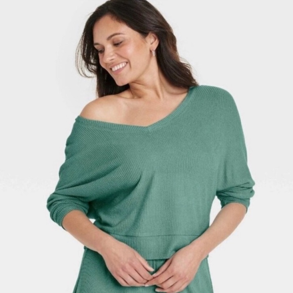 NWT Auden Cozy Ribbed Pullover Pajama Lounge Top